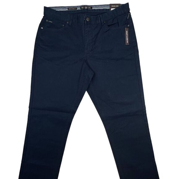 New Michael Kors Men US 34x32 Midnight Blue Pants Grant Classic Fit Slim  - Picture 5 of 12